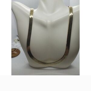 18kt stamped gold Bonded Thick herringbone chain necklace masculine or Feminine